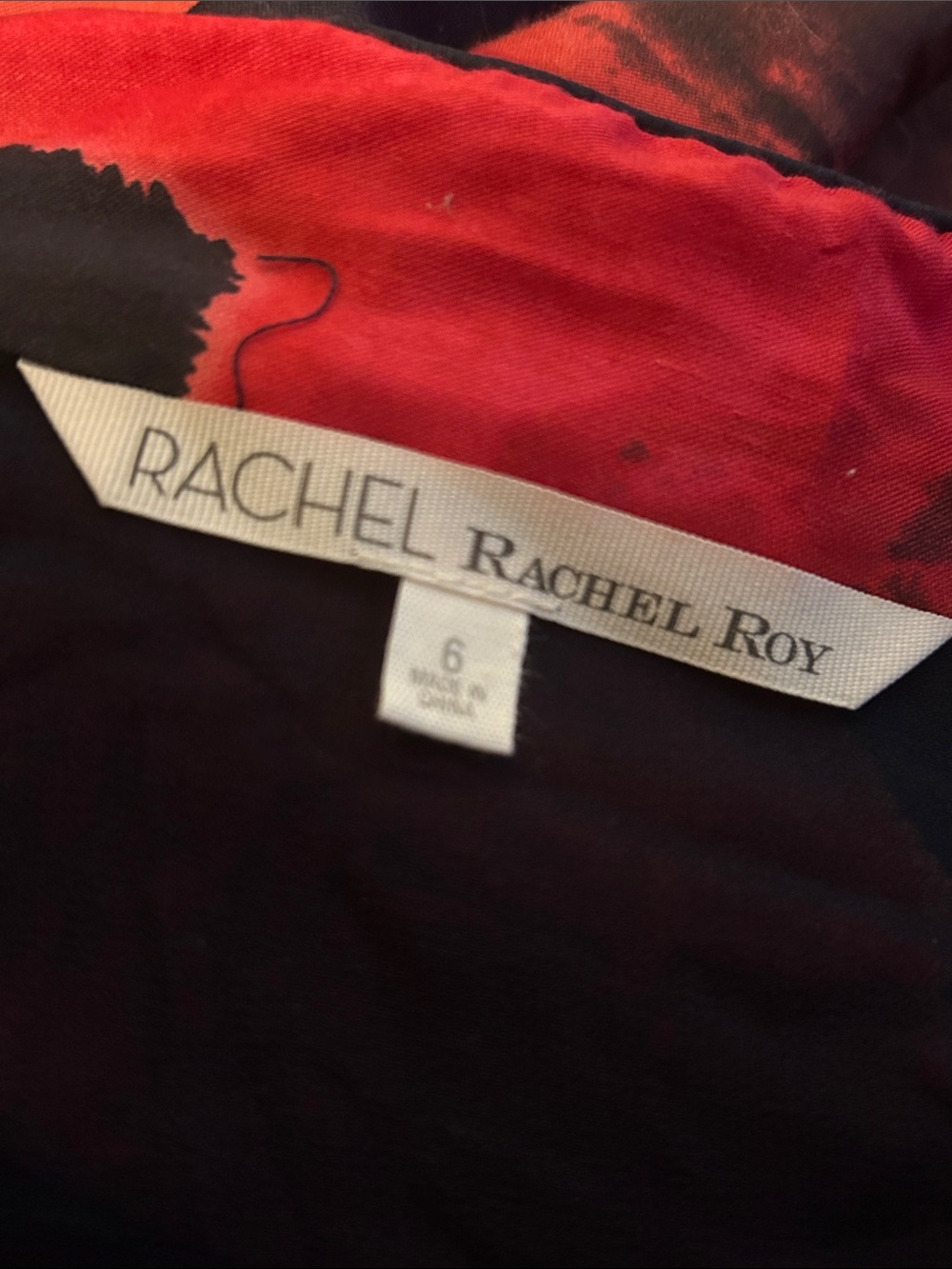 Rachel Rachel Roy floral roses size 6 women’s dress black red piping - Picture 5 of 5